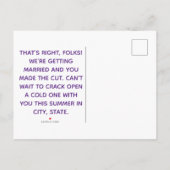 Grappige, moderne bier thema save the date aankondigingskaart (Achterkant)