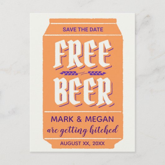 Grappige, moderne bier thema save the date aankondigingskaart (Voorkant)