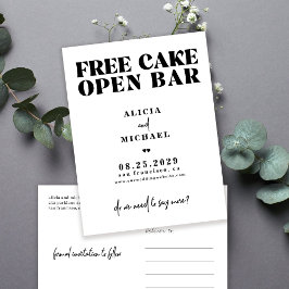 Grappige moderne eenvoudige casual bruiloft opslaa aankondigingskaart