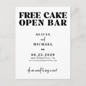 Grappige moderne eenvoudige casual bruiloft opslaa aankondigingskaart (Voorkant)