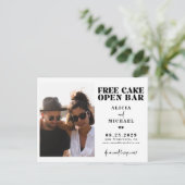 Grappige moderne eenvoudige foto bruiloft opslaan  aankondigingskaart (Staand voorkant)