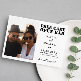 Grappige moderne eenvoudige foto bruiloft opslaan  aankondigingskaart