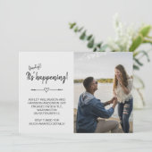Grappige moderne foto eindelijk gebeurende verlovi kaart (Staand voorkant)
