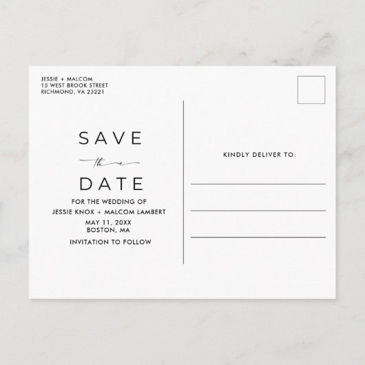 Grappige Moderne Foto Huwelijksbudget Save the Dat Aankondigingskaart (Achterkant)