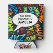 Grappige moderne gepersonaliseerde spraakballon blikjeskoeler (Voorkant)