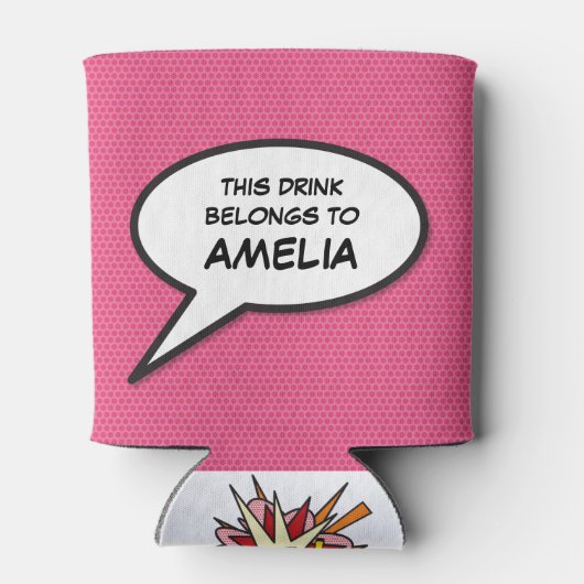 Grappige moderne gepersonaliseerde spraakballon blikjeskoeler (Achterkant)