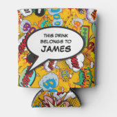 Grappige moderne gepersonaliseerde stripboek spraa blikjeskoeler (Voorkant)