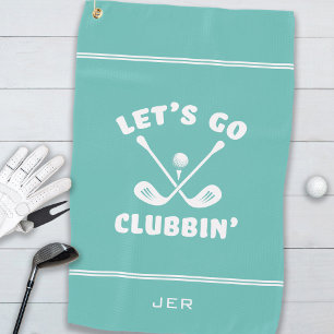 Grappige moderne golfer humor sport turquoise golfhanddoek