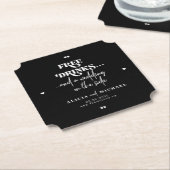 Grappige moderne gratis drinken bruiloft opslaan v kartonnen onderzetters (Gekanteld)