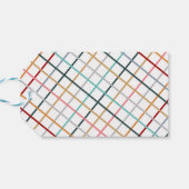 Grappige moderne kleurrijke foto vrolijk kerstfees cadeaulabel (Achterkant Horizontaal)