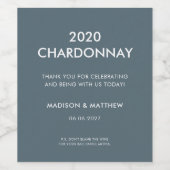 Grappige moderne leisteen grijs dank u feest bruil wijn etiket (Enkel label)