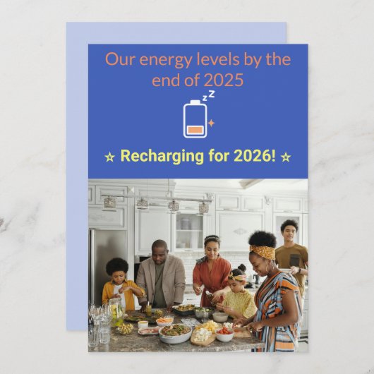 Grappige moderne nieuwjaarskaart 2026 feestdagenkaart (Voorkant / Achterkant)