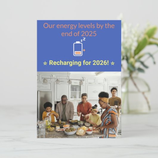 Grappige moderne nieuwjaarskaart 2026 feestdagenkaart (Staand voorkant)