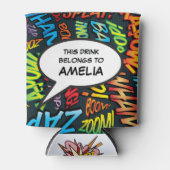 Grappige moderne persoonlijk spraakballon blikjeskoeler (Voorkant)