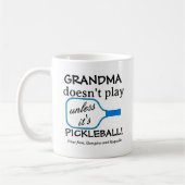 Grappige moderne pickleball oma aangepaste typogra koffiemok (Links)