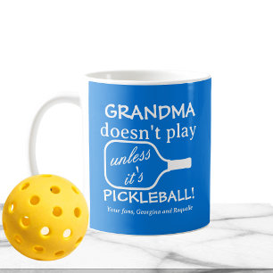 Grappige moderne pickleball-oma witte typografie koffiemok