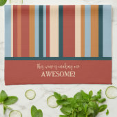 Grappige moderne streep aangepaste wijn citaat theedoek (Gevouwen)