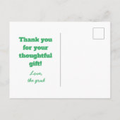 Grappige moderne typografie afstudeer bedankje  briefkaart (Achterkant)