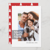 Grappige moderne typografie covid christusmasker f feestdagenkaart (Voorkant / Achterkant)