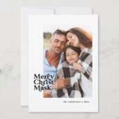 Grappige moderne typografie covid christusmasker f feestdagenkaart (Voorkant)