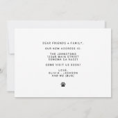 Grappige Moderne verandering van adres Pet Dog Fot Kaart (Achterkant)