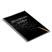 Grappige moderne zwart-wit gepersonaliseerde naam notitieboek (Rechterzijde)