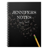 Grappige moderne zwart-wit gepersonaliseerde naam notitieboek (Voorkant)