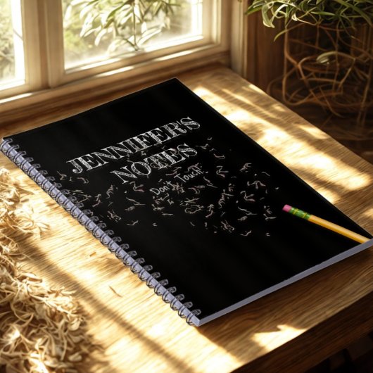 Grappige moderne zwart-wit gepersonaliseerde naam notitieboek