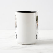 Grappige moeder 2 foto cadeau tweekleurige koffiemok (Center)