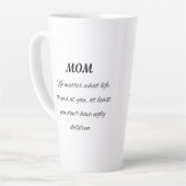 Grappige moeder citaat elegante script kunst latte mok (Linkerhoek)