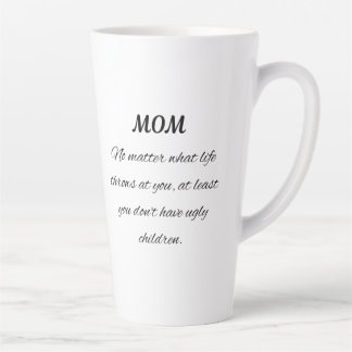 Grappige moeder citaat elegante script kunst latte mok