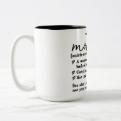 Grappige Moeder Definitie Tweekleurige Koffiemok (Links)