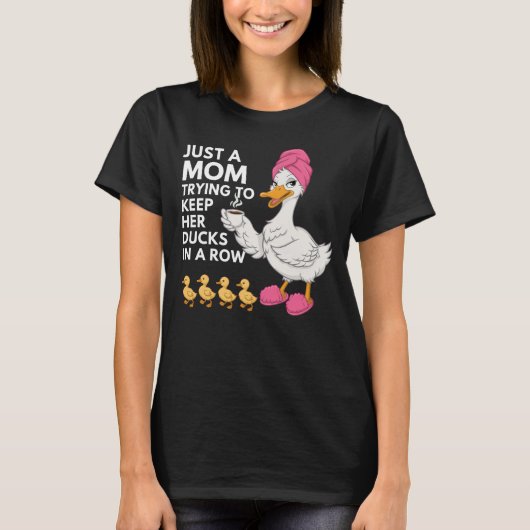 Grappige Moeder die Probeert Haar Eenden in het Ge T-shirt (Voorkant)