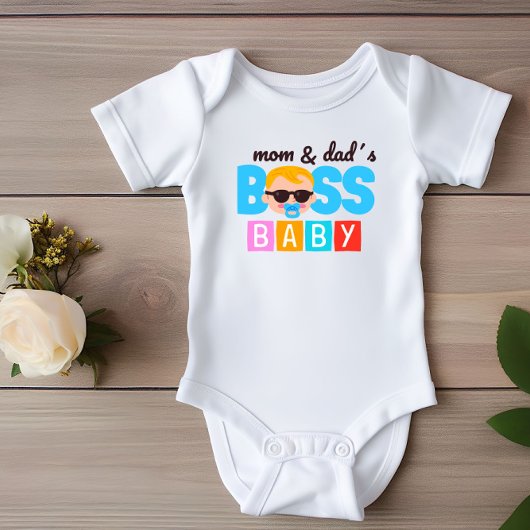 Grappige Moeder en Vader's Baas Baby Jongen Romper