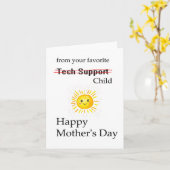 Grappige moeder grap Kaart Moederdag favoriete kin (Gele Bloem)