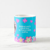 Grappige moeder Hand Tekening Kleurrijke Cartoon B Koffiemok (Center)