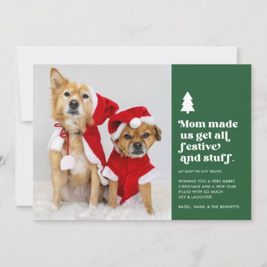 Grappige moeder heeft ons gemaakt | Meervoud Huisd Feestdagenkaart (Voorkant)