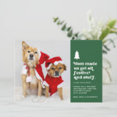 Grappige moeder heeft ons gemaakt | Meervoud Huisd Feestdagenkaart (Staand voorkant)