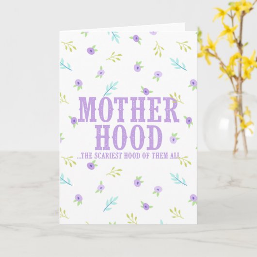 Grappige Moeder Hood Moederdag Kaart (Gele Bloem)