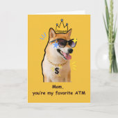 Grappige Moeder kaart Favoriete Geldautomaat Hond (Voorkant)