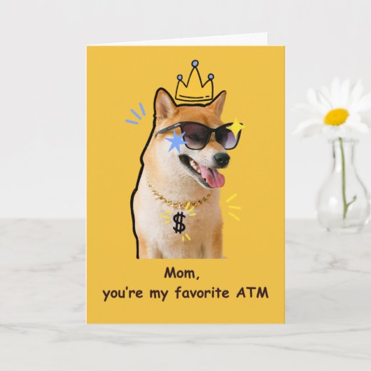 Grappige Moeder kaart Favoriete Geldautomaat Hond (Kleine Plant)