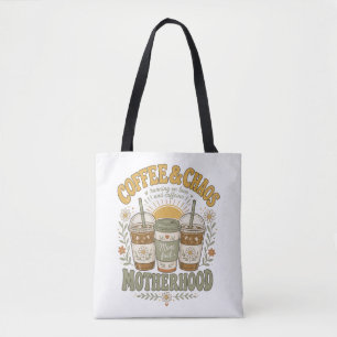 Grappige Moeder Koffie Bloem Illustratie Tote Bag