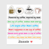 Grappige Moeder Koffie Citaten | Vinyl Stickers (Vel)