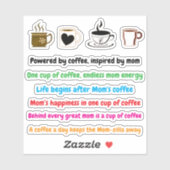 Grappige moeder koffie quotes | Vinyl Stickers (Vel)