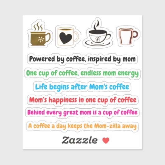 Grappige moeder koffie quotes | Vinyl Stickers (Vel)