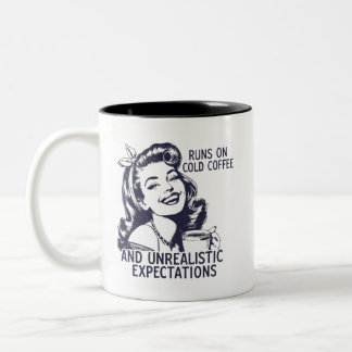 Grappige Moeder Koffiemok Overprikkeld Moederschap Tweekleurige Koffiemok