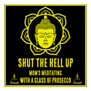 Grappige Moeder Meditatie tekenen Perfect Poster