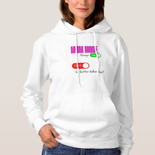 Grappige Moeder Modus Urdu Desi Hoodie (Voorkant)