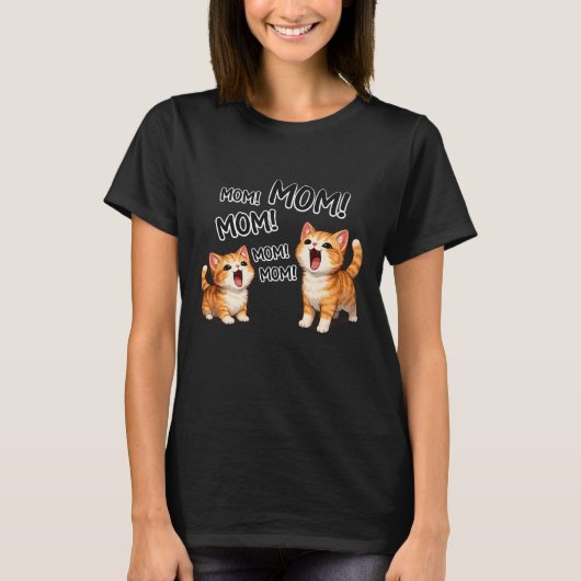 Grappige MOEDER! MOEDER! MOEDER Oranje Tabby Kitte T-shirt (Voorkant)