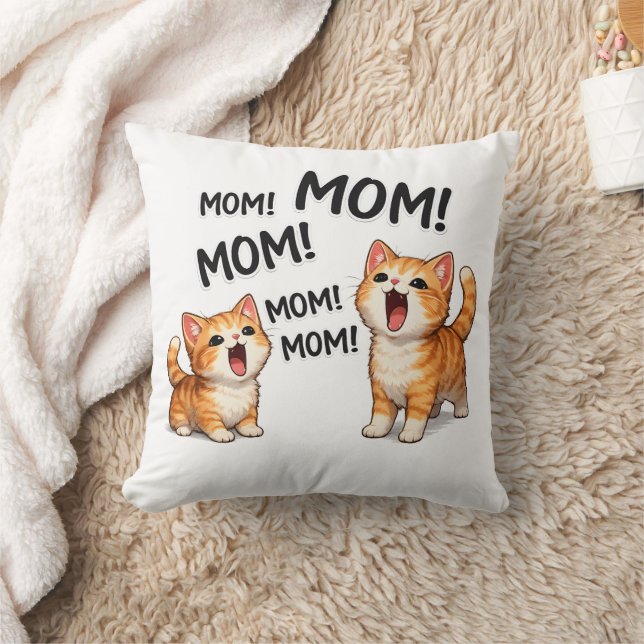 Grappige MOEDER! MOEDER! MOEDER Sinaasappel Tabby  Kussen (Deken)
